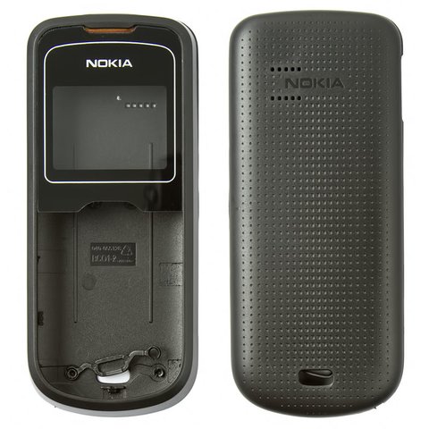 Корпус для Nokia 1202, High Copy, чорний, з середньою частиною