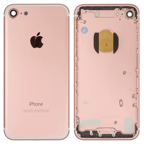Корпус для Apple iPhone 7, розовый, с держателем SIM карты, с боковыми кнопками
