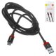 USB кабель Baseus Golden Belt, USB тип-C, USB тип-A, 150 см, 3 A, черный, красный, в нейлоновой оплетке, #CATGB-A19