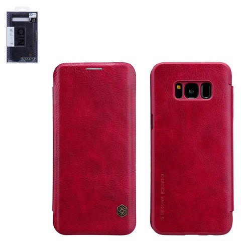 Чохол Nillkin Qin leather case для Samsung G950 Galaxy S8, червоний, книжка, пластик, PU шкіра, #6902048138421