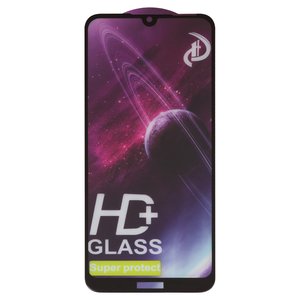 Защитное стекло All Spares для Huawei Y6 2019 , Y6 Prime 2019 , совместимо с чехлом, Full Glue, черный, cлой клея нанесен по всей поверхности