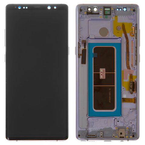 Дисплей для Samsung N950F Galaxy Note 8, фиолетовый, с рамкой, Оригинал переклеено стекло , orchid gray