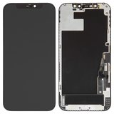 Дисплей для iPhone 12, iPhone 12 Pro, черный, с рамкой, Оригинал (переклеено стекло)