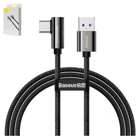 USB кабель Baseus Elbow, USB тип C, USB тип A, 100 см, 66 Вт, чорний, #CATCS B01