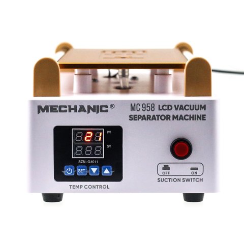 Устройство для расклеивания дисплейного модуля сепаратор  Mechanic MC958, с вакуумным насосом, используется для экранов до 7"