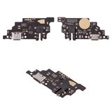 Шлейф для ZTE Blade V30, коннектора наушников, коннектора зарядки, с микрофоном, с компонентами, High Copy, плата зарядки