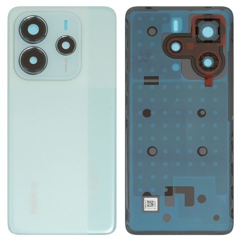 Задня панель корпуса для Xiaomi Redmi Note 14 5G, зелена, із склом камери, coral green