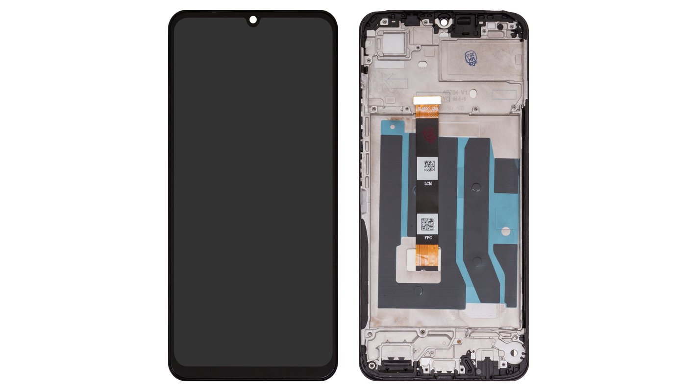 Дисплей для Realme Note 50, черный, с рамкой, High Copy, RMX3834