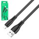 USB кабель Borofone BX85, USB тип-A, Lightning, 100 см, 2,4 А, черный, #6974443387070