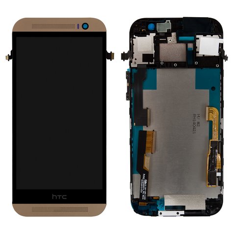 LCD compatible with HTC One M8, golden 