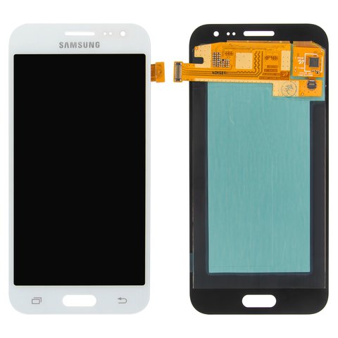 Pantalla LCD puede usarse con Samsung J200 Galaxy J2, blanco, sin marco, Original PRC , original glass