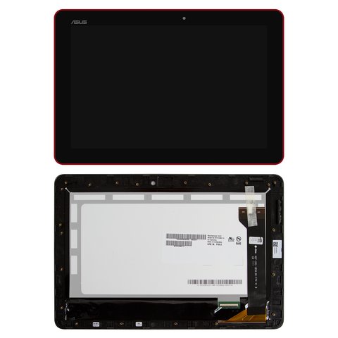 Pantalla LCD puede usarse con Asus MeMO Pad 10 ME102A, rojo, con marco, #B101EAN01.1 MCF 101 1856 01 FPC V1.0