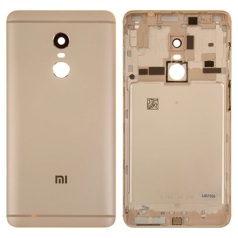 Housing Back Cover compatible with Xiaomi Redmi Note 4, Redmi Note 4X, golden, with side button, Original PRC , MediaTek 