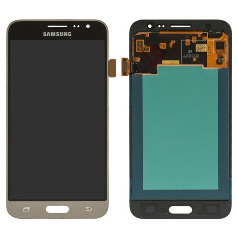 LCD compatible with Samsung J320 Galaxy J3 2016 , golden, without frame, High Copy, with wide edge, OLED  