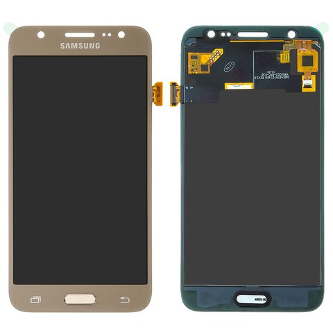 LCD compatible with Samsung J500 Galaxy J5, golden, with light adjustable, Best copy, without frame, Copy, TFT  