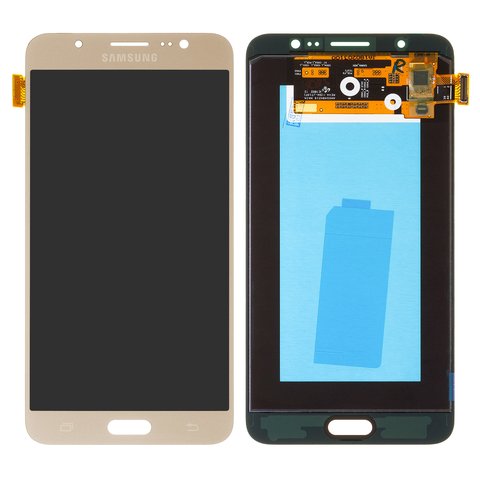 LCD compatible with Samsung J710 Galaxy J7 2016 , golden, without frame, original change glass 