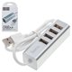 Concentrador USB Hoco HB1, USB tipo-A, 80 cm, 4 puertos, plateado, #6957531038146