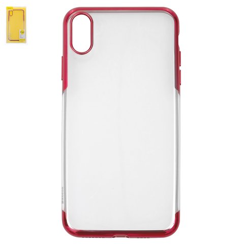 Case Baseus compatible with iPhone XS Max, red, transparent, silicone  #ARAPIPH65 MD09