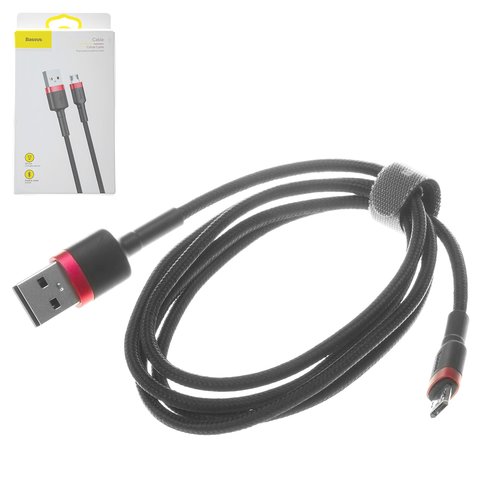 Cable USB Baseus Cafule, USB tipo A, micro USB tipo B, 100 cm, 2.4 A, rojo, negro, #CAMKLF B91