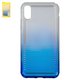 Case Baseus compatible with iPhone X, iPhone XS, (dark blue, colourless, with relief, with iridescent color, protective, silicone) #WIAPIPH58-XC03
