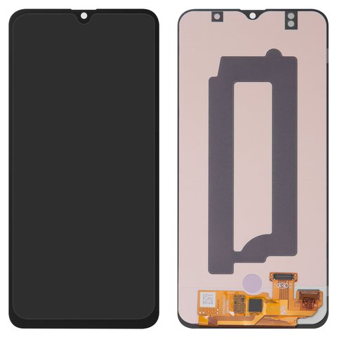 LCD compatible with Samsung A307 Galaxy A30s, black, without frame, High Copy, with wide edge, OLED  