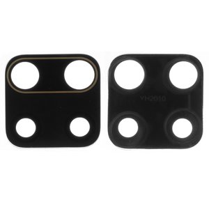 Vidrio de cámara puede usarse con Xiaomi Redmi Note 9, negro, sin marco, 20x20 mm, M2003J15SC, M2003J15SG, M2003J15SS