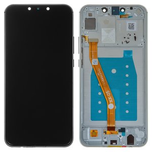 Pantalla LCD puede usarse con Huawei Nova 3i, P Smart Plus, plateado, con marco, High Copy
