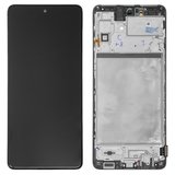 LCD compatible with Samsung M515 Galaxy M51, (black, with frame, Original (PRC))