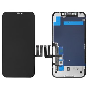 Pantalla LCD puede usarse con iPhone 11, negro, con marco, AAA, con plásticos de cámara y sensor de acercamiento, tianma TFT 