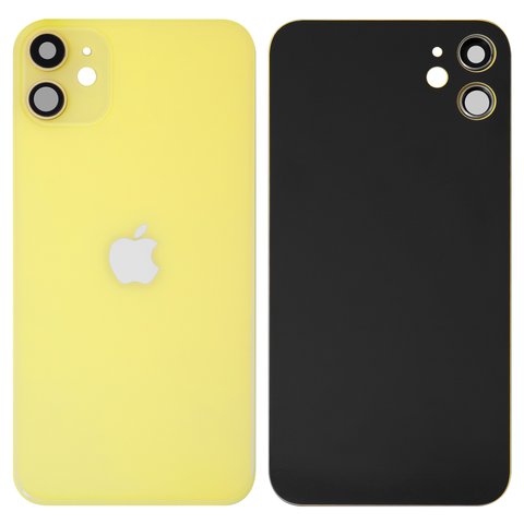 Housing Back Cover compatible with iPhone 11, yellow, with camera lens, small hole 
