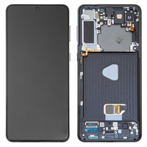 Pantalla LCD puede usarse con Samsung G996 Galaxy S21 Plus 5G, negro, con marco, Original PRC , phantom black