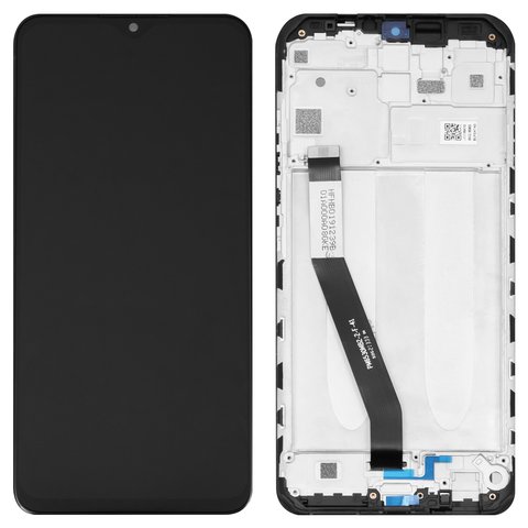 LCD compatible with Xiaomi Redmi 9, black, with frame, Original PRC , M2004J19G, M2004J19C 