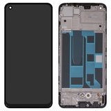 LCD compatible with Realme 8, 8 Pro, (black, with frame, Original (PRC), RMX3085, RMX3081)