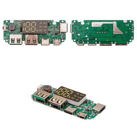 PowerBank Controller, 5 V, Li ion, 2.4 A, with display, H961 U V6.0 