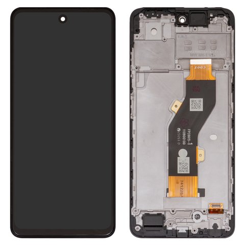 Pantalla LCD puede usarse con Infinix Hot 40i X6528B , negro, con marco, High Copy, FPC6615 1