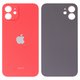 Housing Back Cover compatible with iPhone 12, (red, no need to remove the camera glass, Original (PRC), big hole)