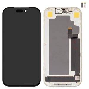 LCD compatible with iPhone 17 Pro, black, with frame, HC, OLED , DD OLED hard 