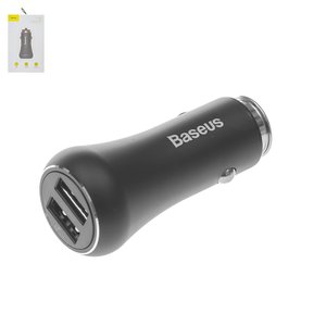Автомобільний зарядний пристрій Baseus FQC10, 12 В, USB вихід 5В 2,4А , USB вихід 3,6 В; 6,5 В; 3 А 6,5 В; 9 В; 2,1 А 9 В;12 В; 1,5 А , чорне, Quick Charge, #CCALL GC01