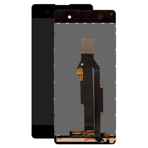 LCD compatible with Sony F3111 Xperia XA, F3112 Xperia XA Dual, F3113 Xperia XA, F3115 Xperia XA, F3116 Xperia XA Dual, gray, without frame, Original PRC , graphite black 