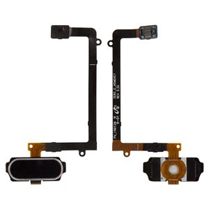 Flat Cable compatible with Samsung G925F Galaxy S6 EDGE, menu button, dark blue, with components 