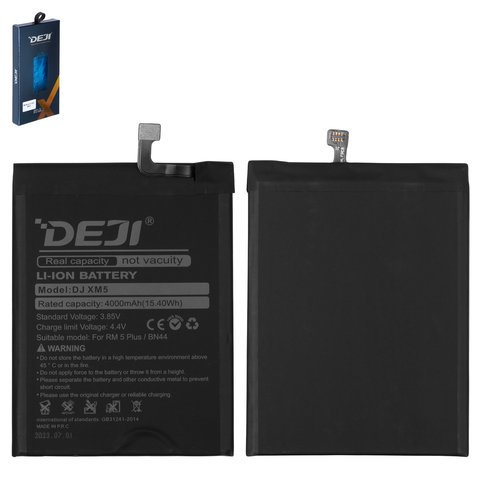Battery Deji BN44 compatible with Xiaomi Redmi 5 Plus, Li ion, 3.85 V, 4000 mAh