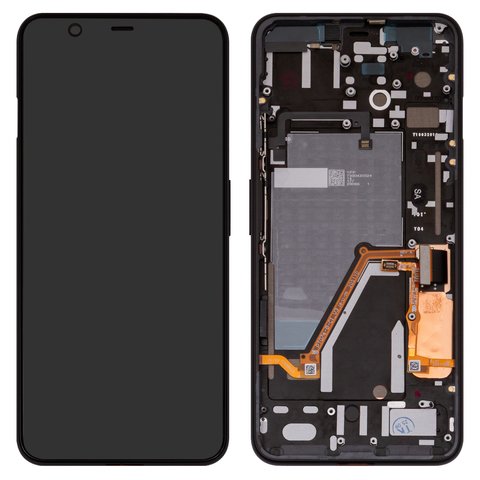 LCD compatible with Google Pixel 4 XL, black, with frame, Original PRC  