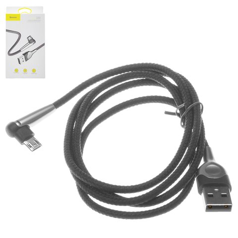 Cable de carga Baseus MVP Elbow, USB tipo A, micro USB tipo B, 100 cm, 2.4 A, negro, #CAMMVP E01