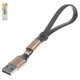 Cable de carga Baseus Nimble, USB tipo-A, Lightning, 23 cm, 2 A, dorado, #CALMBJ-0V