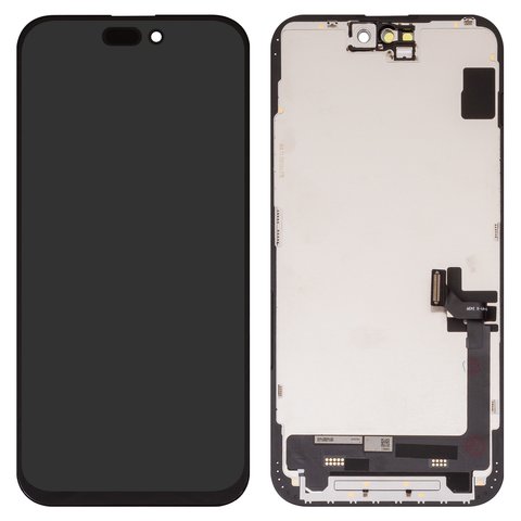 Pantalla LCD puede usarse con iPhone 15 Plus, negro, con marco, AAA, TFT , JK