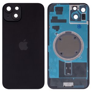 Panel trasero de carcasa puede usarse con iPhone 15 Plus, negra, con vidrio de cámara, HC