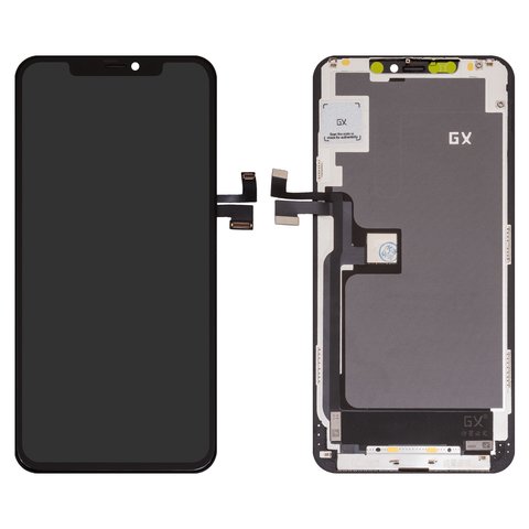 Pantalla LCD puede usarse con iPhone 11 Pro Max, negro, con marco, AAA, TFT , GX