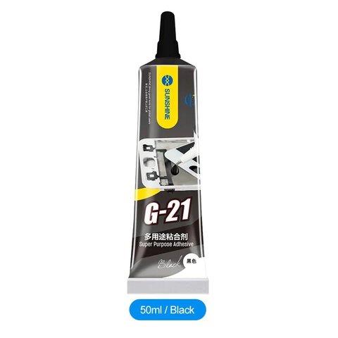 Adhesivos sellador Sunshine G 21, para pegar tapas traseras, para marcos de pantalla, 50 ml, negro
