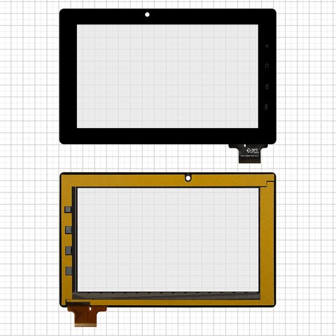 Сенсорний екран для China Tablet PC 7"; Bliss Pad T7012; Freelander PD10, PD20; Prology Evolution Note 700 GPS, чорний, 183 мм, 61 pin, 114 мм, ємнісний, 7", #300 N3690B A00 V1.0