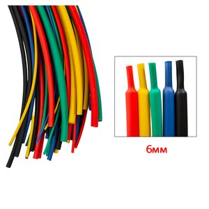 Термоусадочная трубка, 1 м, 6,0 мм, зеленая